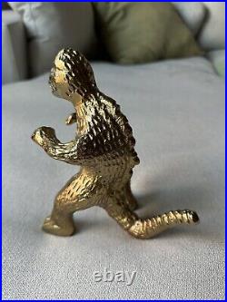 Rare Vintage Brass Godzilla Statue Very Detailed and Unique Decor