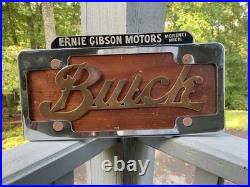 Rare Vintage Buick Brass & Wood w Frame Topper License Plate Booster Very Unique Rare Vintage Buick Brass & Wood w Frame Topper License Plate Booster Very Unique