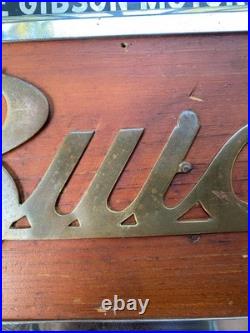 Rare Vintage Buick Brass & Wood w Frame Topper License Plate Booster Very Unique