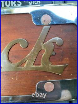 Rare Vintage Buick Brass & Wood w Frame Topper License Plate Booster Very Unique