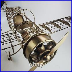 Rare Vintage Curtis Jere Brass Metal Airplane Very Large Sculpture Signed 1986