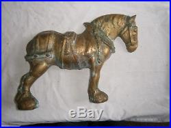 Rare Vintage Large Antique Very Heavy Solid Brass Shire Horse Display