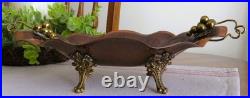 Rare Vintage MCM Copper Brass GRAPES Footed Console Bowl Dish Italy VERY NICE