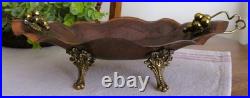 Rare Vintage MCM Copper Brass GRAPES Footed Console Bowl Dish Italy VERY NICE