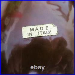 Rare Vintage MCM Copper Brass GRAPES Footed Console Bowl Dish Italy VERY NICE