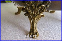 Rare Vintage MCM Copper Brass GRAPES Footed Console Bowl Dish Italy VERY NICE