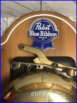 Rare Vintage Pabst Blue Ribbon Brass Ring Bell Next Round Pbr Me Asap! Very Loud