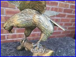 Rare Vintage Solid Brass Eagle Very Large and Heavy Figure 24 Wingspan- 5kg