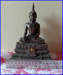 Real Very Rare LP Srisawat Buddha statue Thai Amulet Lucky Rich Wealth Holy
