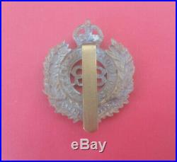 Royal Engineers Militia Cap Badge Brass With Slide Eviiir King's Crown Very Rare