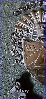 SIGMA TAU. Mason Doorknocker Egyptian w Header Late 1800s Brass Heavy Very Rare