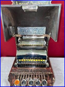 STUNNING VERY RARE OLD RESTORED Sm Mdl 12 Ser. 399567 Brass Nat'l Cash Register