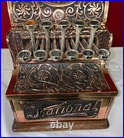 STUNNING VERY RARE OLD RESTORED Sm Mdl 12 Ser. 399567 Brass Nat'l Cash Register