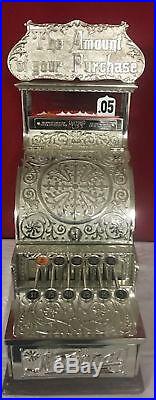 STUNNING VERY RARE Old Mdl 12 Fine Scroll Nat'l Brass Candy Store Cash Register