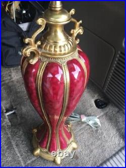 Sarreid LTD 20074B Brass and Porcelain Table Lamp VERY BEAUTIFUL RARE