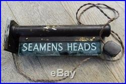 Seamens Heads Very Rare Art Deco Illuminated Brass Nautical Internalite loo Sign