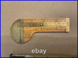 Slide Rule Ruler Gauge Rare Vintage Very Unusual Shape Antique Circa 1920 Unused
