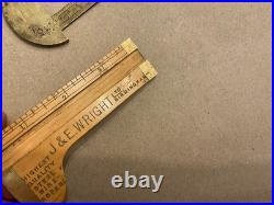 Slide Rule Ruler Gauge Rare Vintage Very Unusual Shape Antique Circa 1920 Unused
