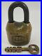 Solid-Brass-and-Steel-PEAR-Old-Lock-and-Key-Very-Rare-01-jo