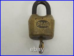 Solid Brass and Steel PEAR Old Lock and Key Very Rare