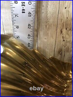 Solid. Very Heavy Brass Shell CENTERPIECE. Vtg Hammered Brass UNIQUE Rare