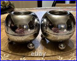 Starlite Candle Sphere Vintage MCM Chrome Brass Sputnik With Brochure Very Rare