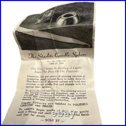 Starlite Candle Sphere Vintage MCM Chrome Brass Sputnik With Brochure Very Rare