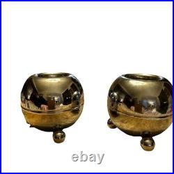 Starlite Candle Sphere Vintage MCM Chrome Brass Sputnik With Brochure Very Rare