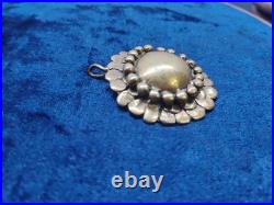 Stephen Burr Signed Brass Brutalist Floral Pendant 85 Double Signature Very Rare