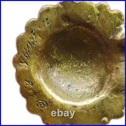 Stephen Burr Signed Brass Brutalist Floral Pendant 85 Double Signature Very Rare