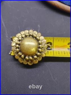 Stephen Burr Signed Brass Brutalist Floral Pendant 85 Double Signature Very Rare