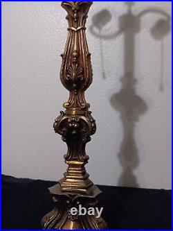 Stiffel Solid Brass bronze Table Lamp 1943 Rare early piece very heavy italian
