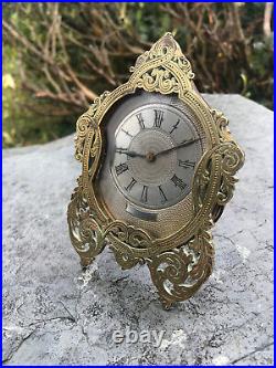 Stunning Art Nouveau Antique Brass Clock Very Rare Superb Quality