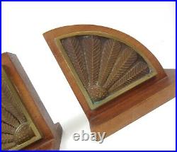 Stunning Very Rare French 30s Art Deco Avantgarde Sunray Pair Bookends Antique
