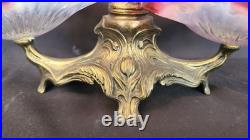 Stunning & Very Rare Vintage Glass & Brass 3 Tier Epergne Showpiece Centerpiece