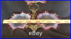 Stunning & Very Rare Vintage Glass & Brass 3 Tier Epergne Showpiece Centerpiece