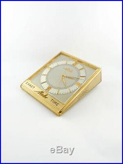 Super rare desk clock from Mido Exact Time very heavy brass case, 1940's