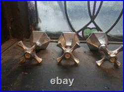 Superb Pair Of Art Deco Chrome Plated Taps Heavy Brass Very Rare Item & Design