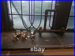 Superb Pair Of Art Deco Chrome Plated Taps Heavy Brass Very Rare Item & Design