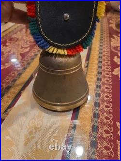 Swiss Switzerland Brass Cow Bell With Leather Strap Very Nice Rare 12