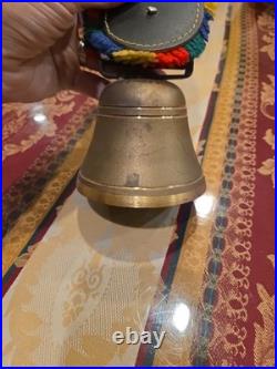 Swiss Switzerland Brass Cow Bell With Leather Strap Very Nice Rare 12