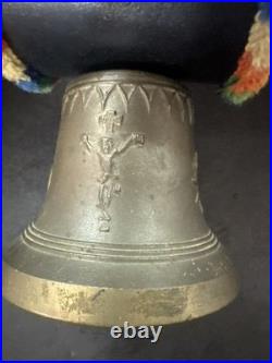 Swiss Switzerland Brass Cow Bell With Strap Very Nice Rare Huge 22 Tall
