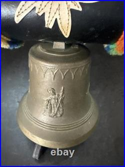 Swiss Switzerland Brass Cow Bell With Strap Very Nice Rare Huge 22 Tall