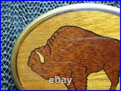 TECH ETHER x VON WEST BUFFALO WOOD BRASS HIPPIE BELT BUCKLE! VINTAGE! VERY RARE