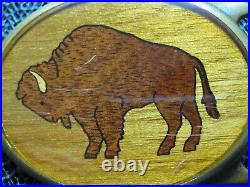 TECH ETHER x VON WEST BUFFALO WOOD BRASS HIPPIE BELT BUCKLE! VINTAGE! VERY RARE