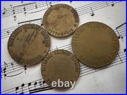 TURKEY Istanbul 1973 Bayrampasa Prison ½ + 1 + 2½ + 5 Lira Brass VERY RARE SET