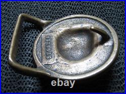 Tech Ether Ferris State College Bulldogs Brass Belt Buckle! Vintage! Very Rare