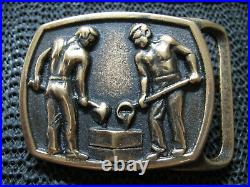 Tech Ether Foundry Iron Workers Belt Buckle! Vintage! Very Rare! Nos With Bag