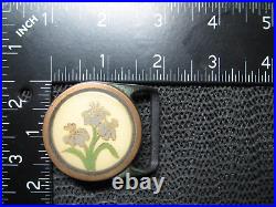 Tech Ether Guild Iris Brass Hippie Belt Buckle! Vintage! Very Rare! 1983! USA