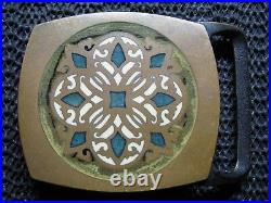 Tech Ether Kaleidoscope Brass Hippie Belt Buckle! Vintage! Very Rare! 1978! USA